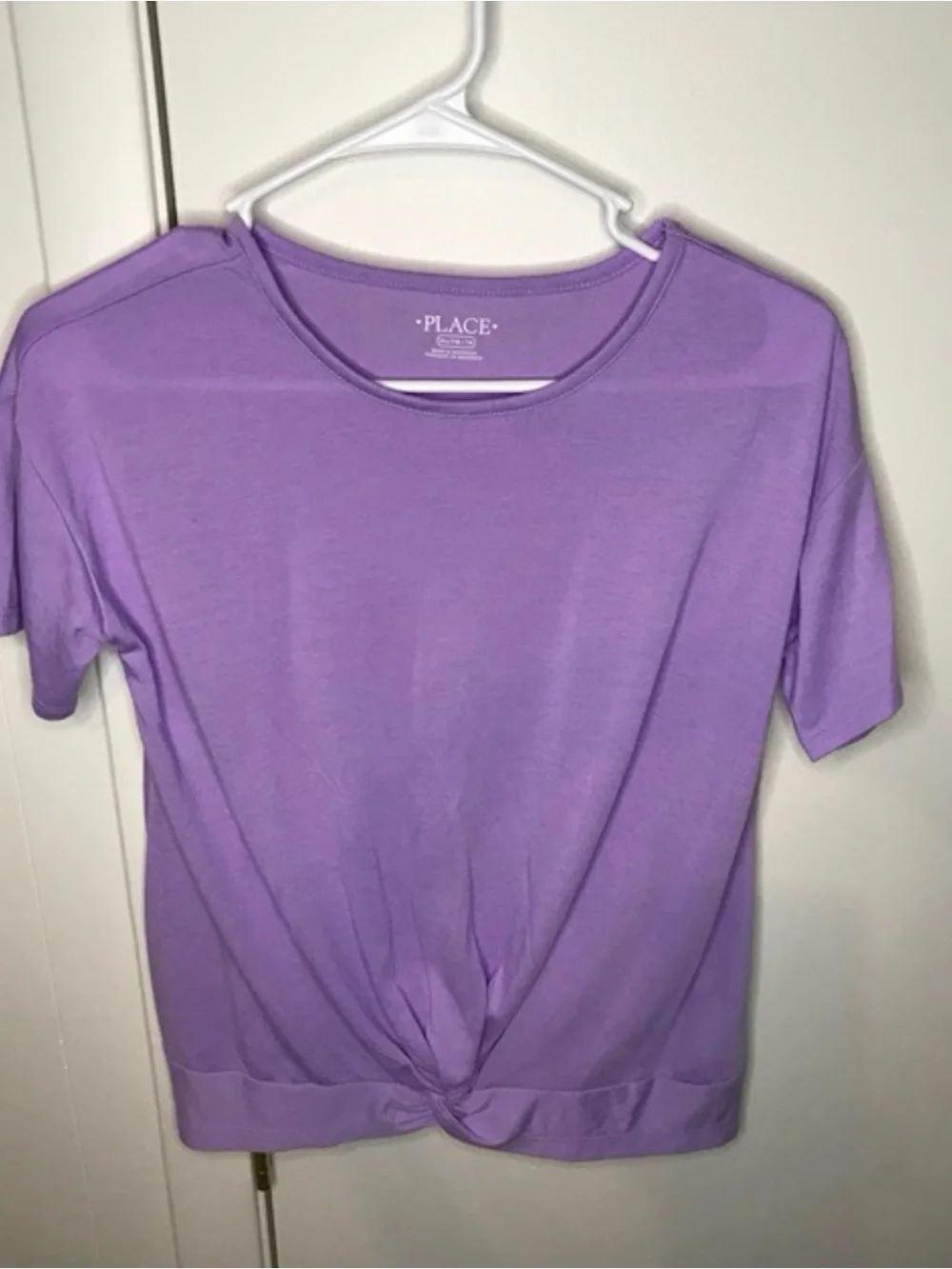 The Children’s Place Girls Lavender Twist‑Front Tee Size XL | Short Sleeve Top